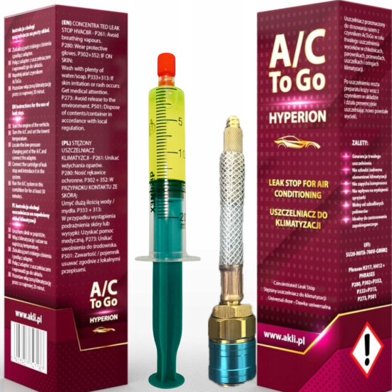 Uszczelniacz klimatyzacji, barwnik UV, osuszacz R1234YF 3w1 ACTOGO Z ADAPTEREM